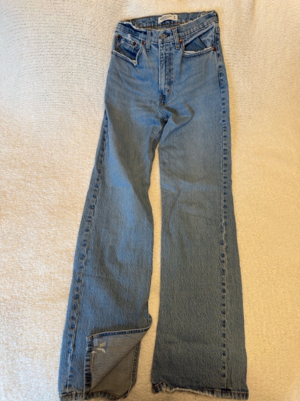 Abercrombie & Fitch Light Blue High-Rise Wide-Leg Jeans